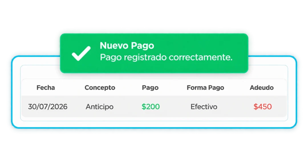 Confirmación de un pago registrado correctamente en Sunnu